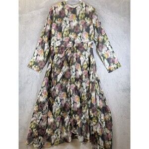 Malka Majesty Dress Large Floral Long Sleeve Modest Maxi Midi New